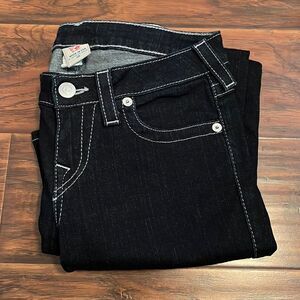 True Religion Silver Embellished Blue Denim Jeans Boho Feminine Casual